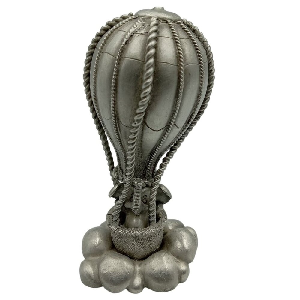 Spoontiques Pewter Elephant In Hot Air Balloon Figurine # 722 Vintage 1986